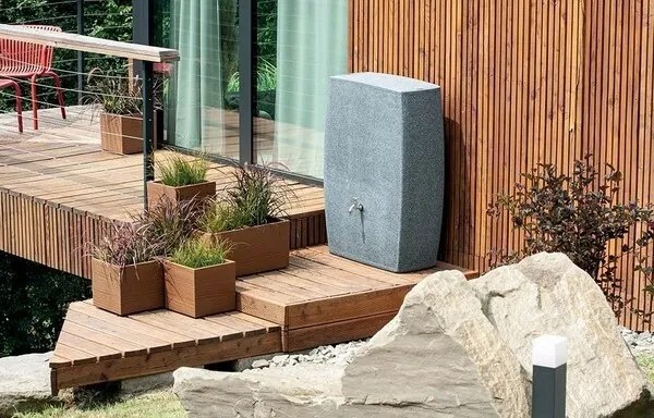 MADERA SQUARE ECO WOOD virágtartó 28,8 cm, barna, S