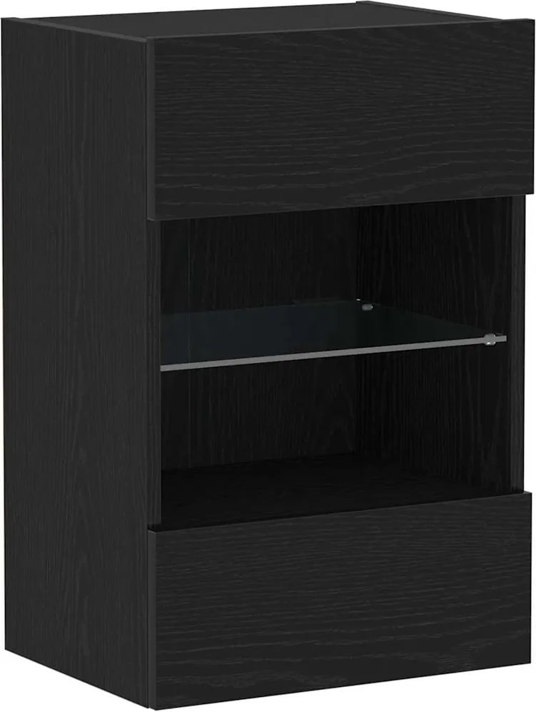 vidaXL TV szekrény garnitúra Fekete 40 x 30 x 60,5 cm Faanyag
