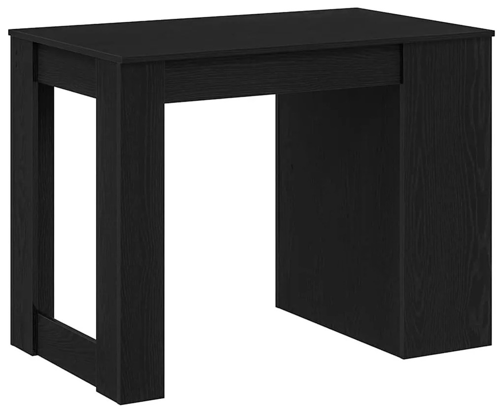 íróasztal fiókkal polccal fekete tölgy 102x62x77,5cm gépelt fa