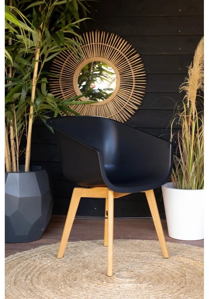 Fekete műanyag kerti szék szett 2 db-os Amalia – Hartman