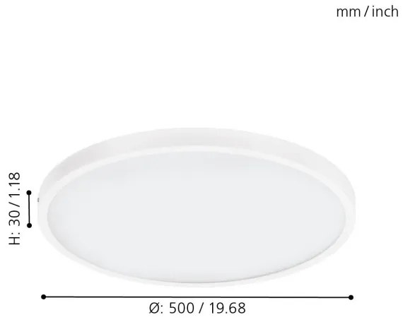 Eglo 97271 - LED fényerőszabályozható mennyezeti lámpatest FUEVA 1 LED/25W/230V 3000K