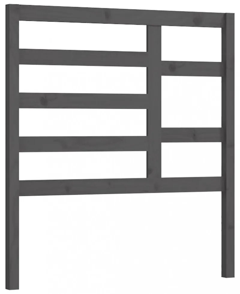szürke tömör fenyőfa ágyfejtámla 106 x 4 x 104 cm