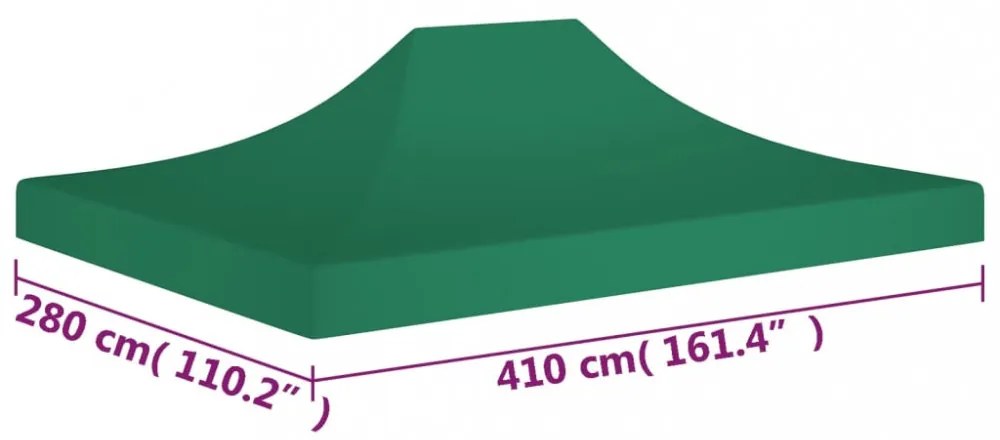 zöld tető partisátorhoz 4 x 3 m 270 g/m²