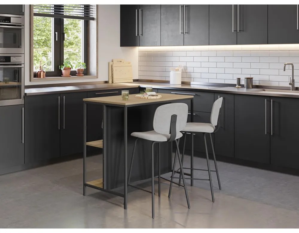 Bárasztal tölgyfa dekorral 60x100 cm Sagi – Marckeric