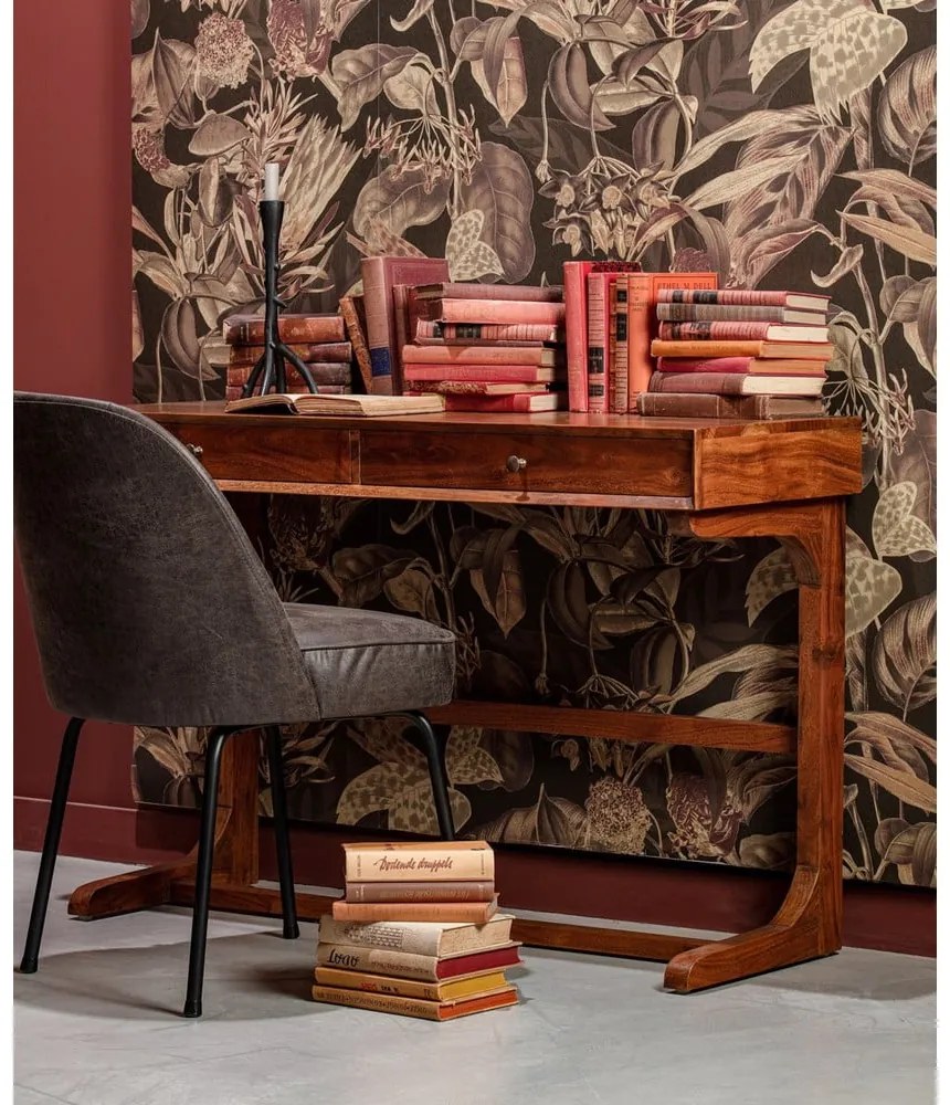 Fekete bőr étkezőszék szett 2 db-os Vogue – WOOOD