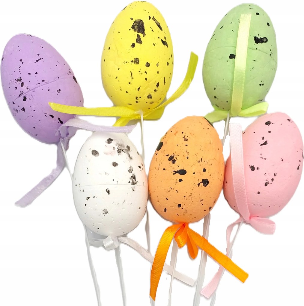 Húsvéti tojások pasztell, nagy, 7 cm-es nádkosárhoz, 6 db