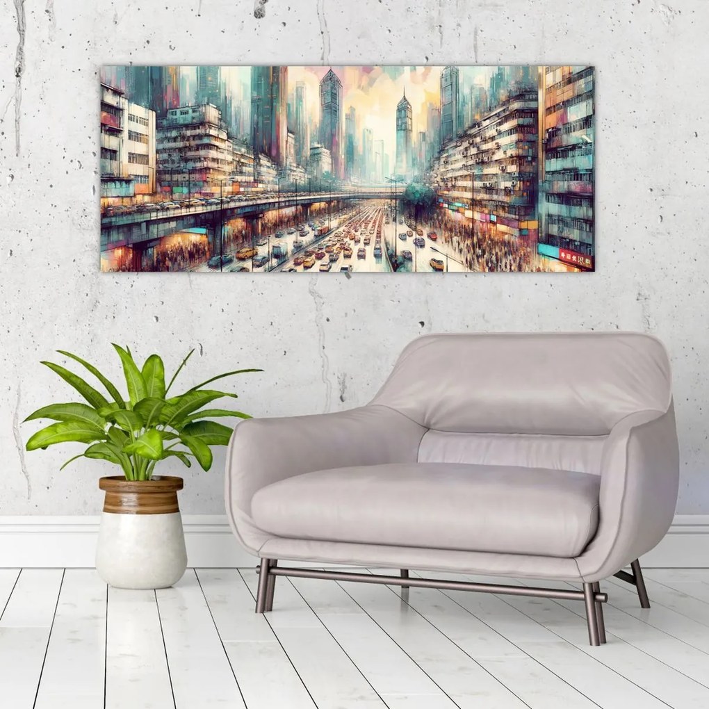 Kép - Városi élet (120x50 cm)