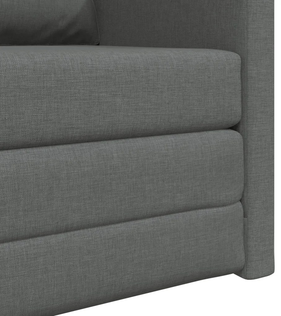 fapadlós kanapéágy 2 az 1-ben Sötét szürke 74x77x81 cm Textil