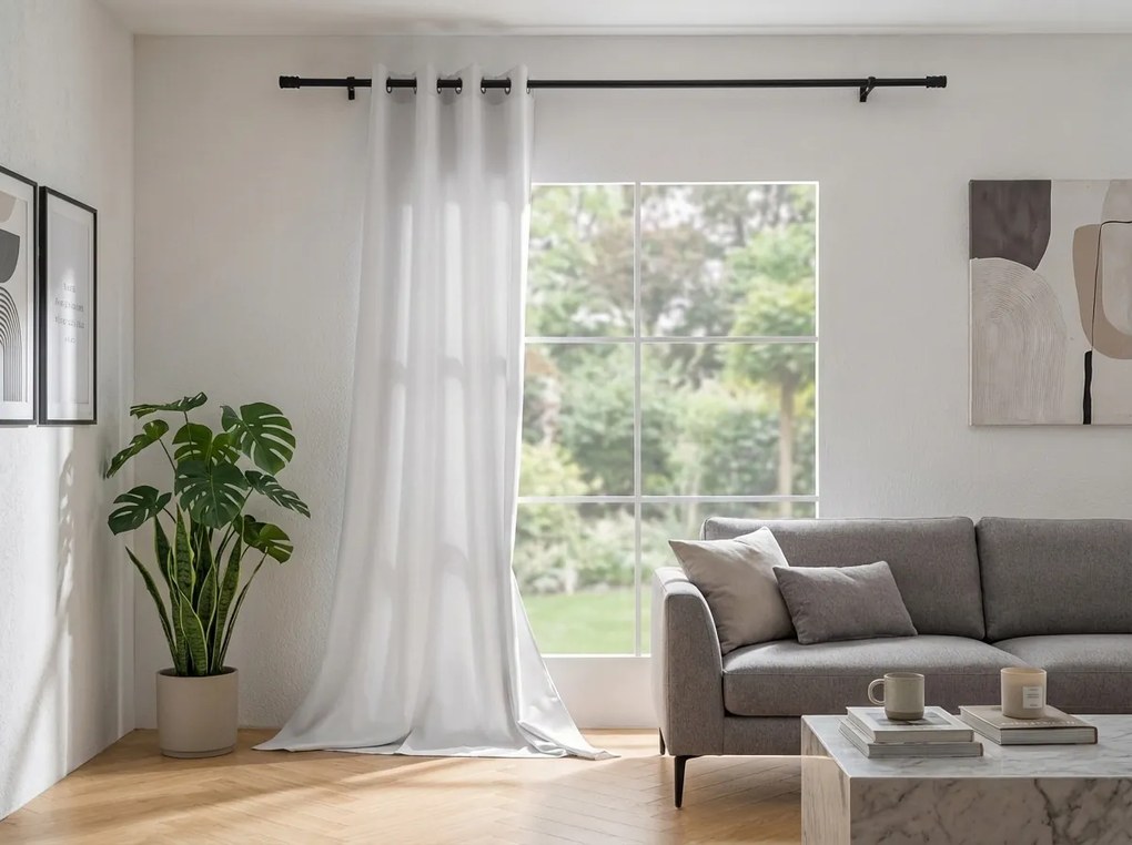 Függöny OXFORD LIGHT 140x250 cm, fehér Felfüggesztés: Hullámos sínszalag