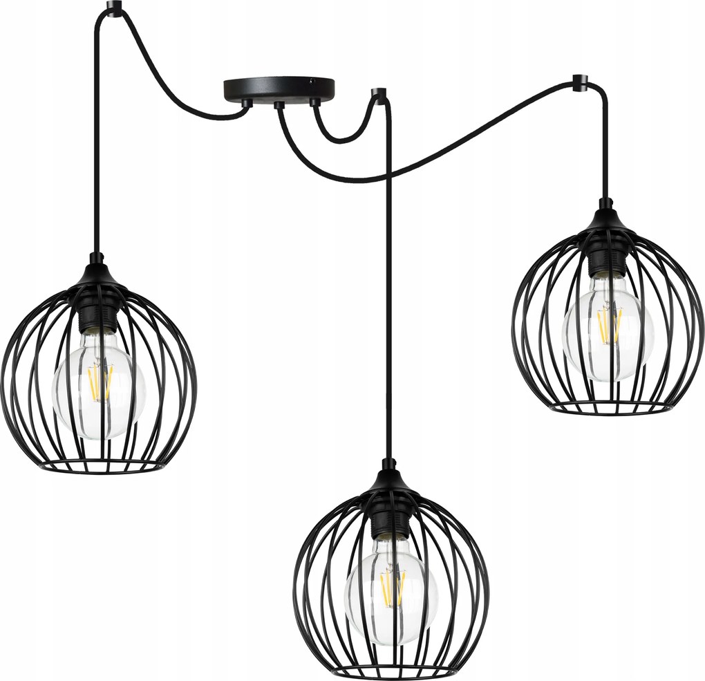 Mennyezeti Lámpa Lógó Csillár Hármas Pók Fekete Konyha Étkező