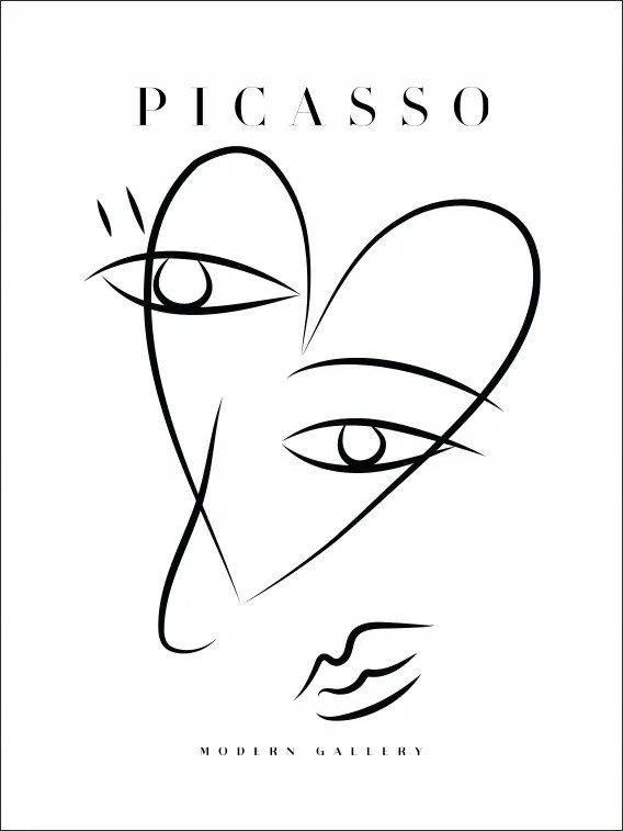 Picasso szív szem fekete-fehér Poszter 30x40cm #703