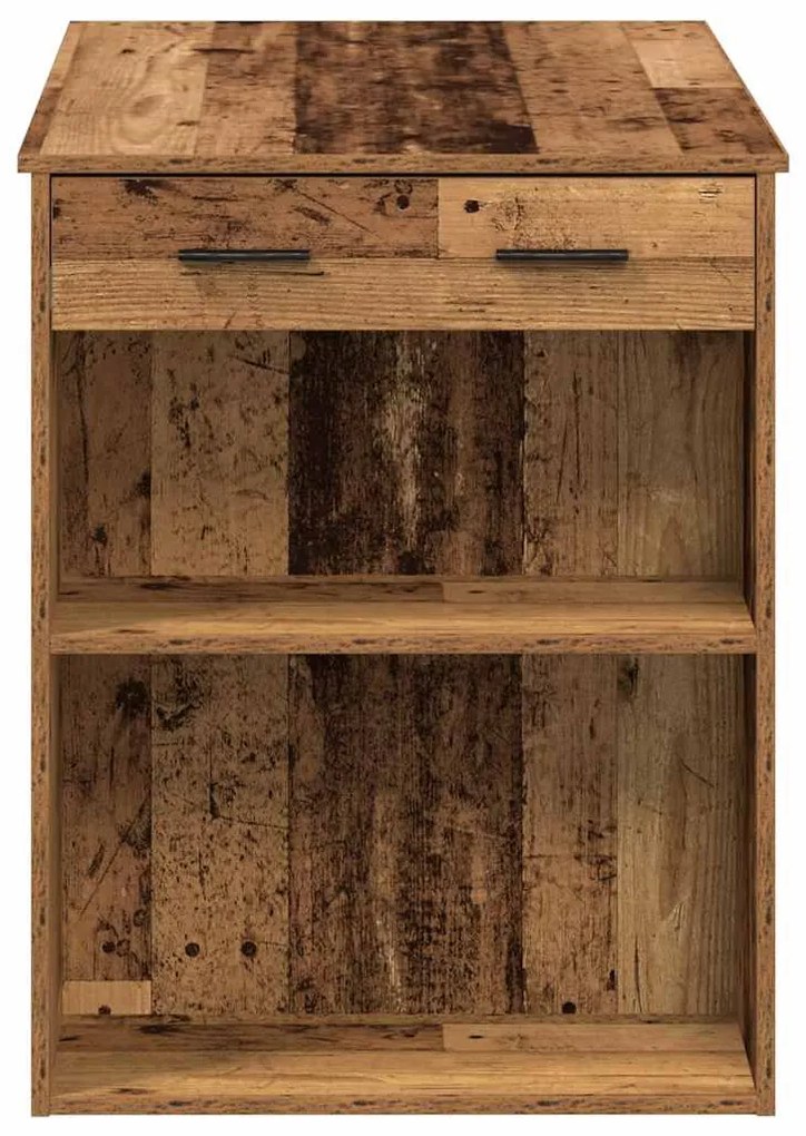 íróasztal fiókkal és polccal régi fa 102x62x77,5 cm gépelt fa