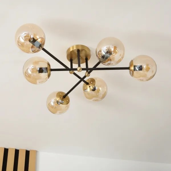 Brilagi - MALIVA aranyszínű felületre szerelhető csillár 6xE14/15W/230V