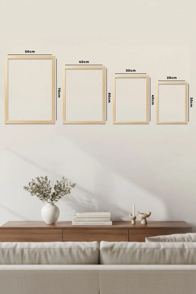 Huhu12 keretezett MDF falikép, 50 x 70 cm, 3 db-os szett