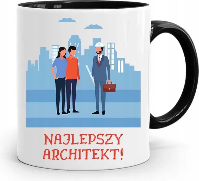 Fekete Bögre Építésznek A Legjobb Építész! fényképes nyomtatással