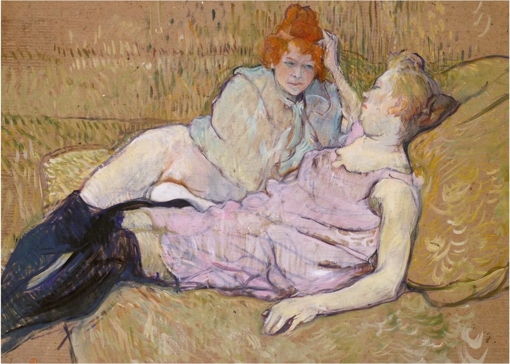 Üveg kép - Henri de Toulouse-Lautrec, The Sofa, reprodukciók (70x50 cm)