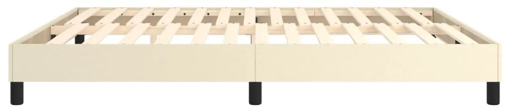 krémszínű műbőr rugós ágykeret 160x200 cm