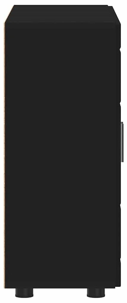Széf polcokkal tárolóval Fekete 55.5 x 29 x 100 cm Faanyag