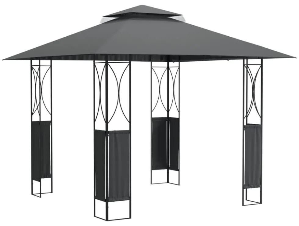 antracitszürke acélpavilon tetővel 300 x 300 x 270 m