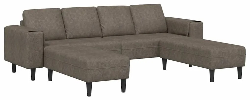 Kanapé Szett 3 pcs Sötétszürke Műbőr velúr