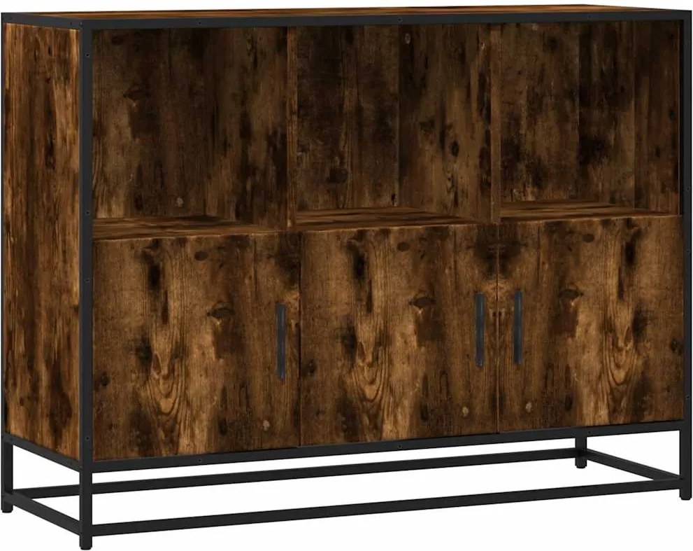 vidaXL sonoma tölgy színű szerelt fa tálalószekrény 100x35x76 cm
