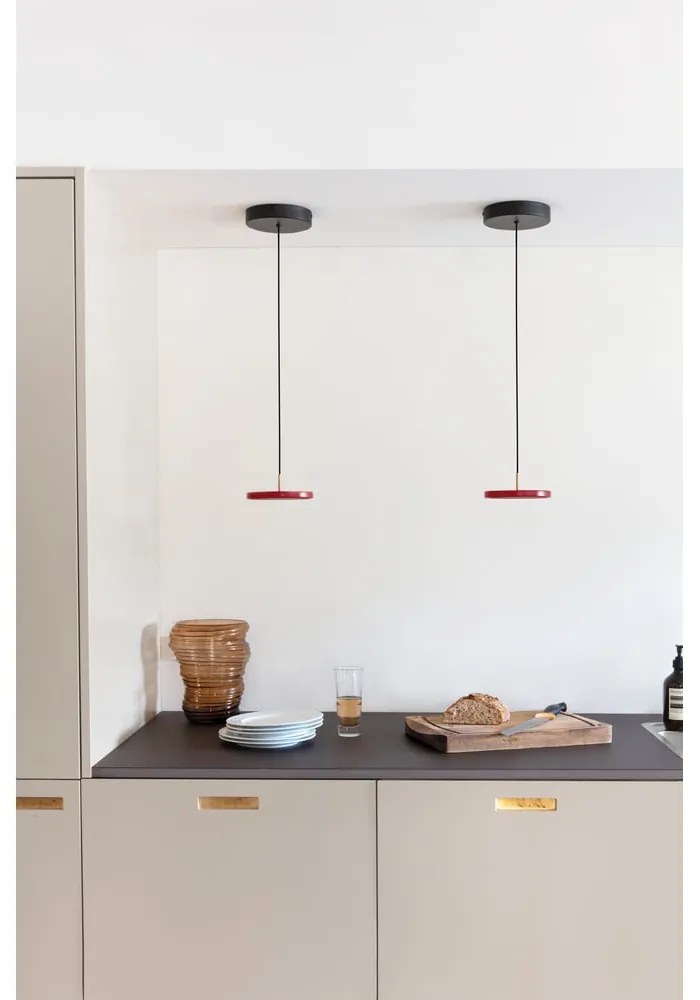 Piros LED függőlámpa fém búrával ø 15 cm Asteria Micro – UMAGE