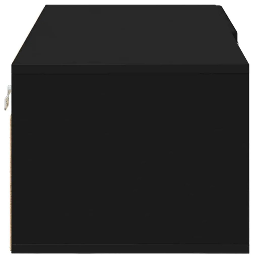 TV szekrény fiókkal polcokkal Fekete 100.5 x 39 x 30 cm Faanyag