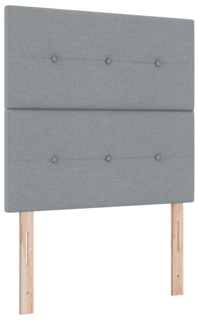 Boxspring ágy matraccal Világosszürke 90x200 cm Szövet