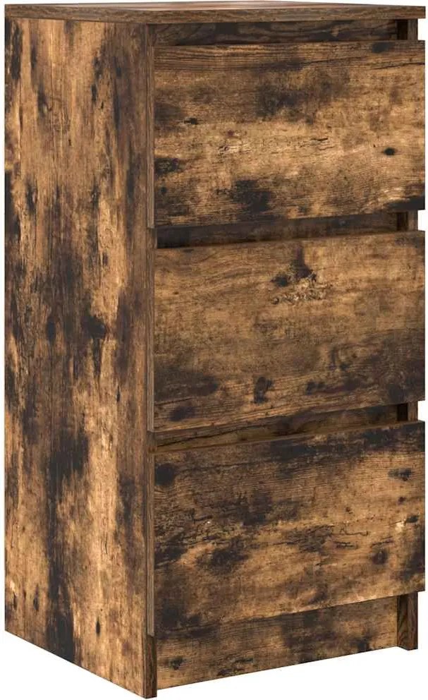 vidaXL füstös tölgy színű szerelt fa tálalószekrény 37,5x35x76 cm