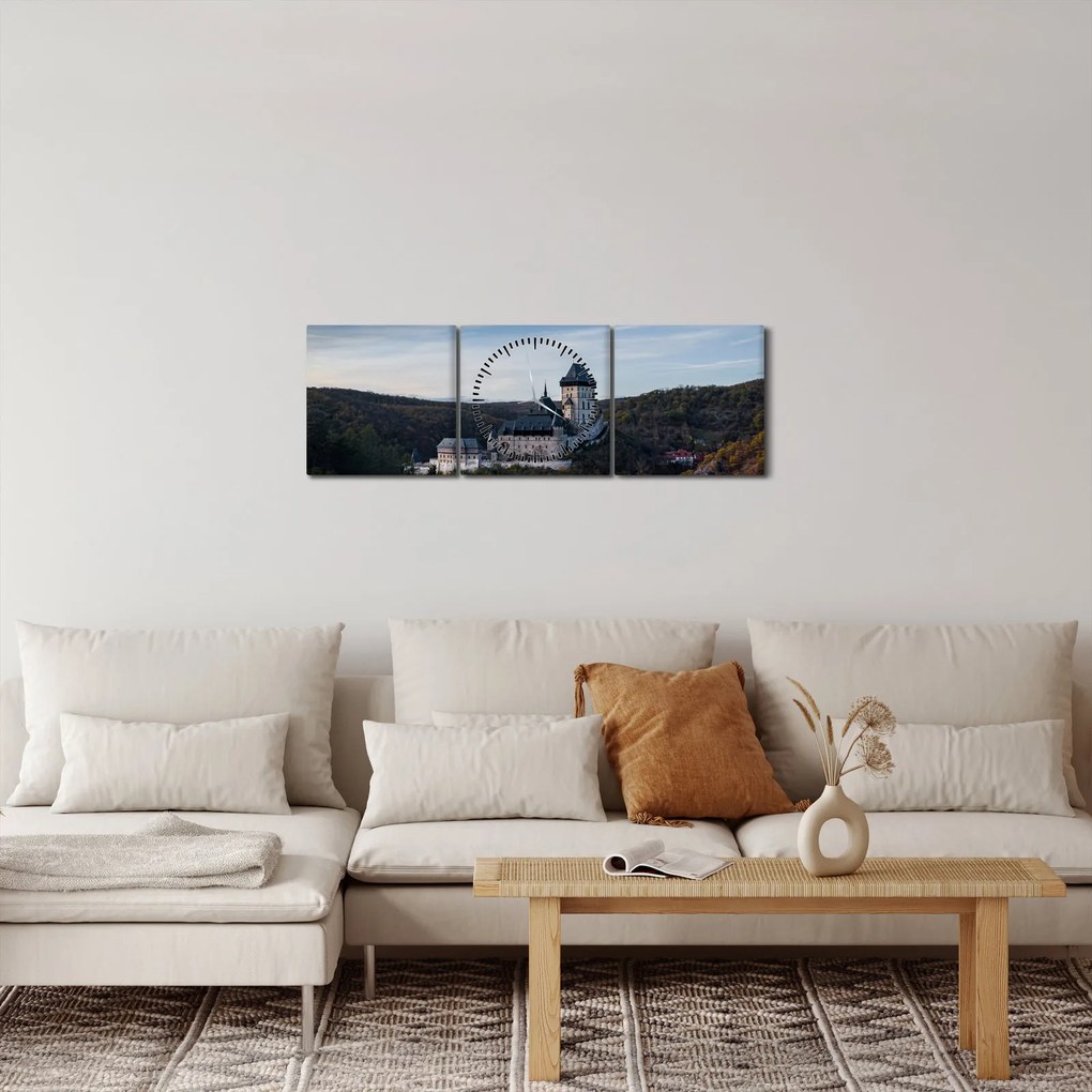Karlstejn képe (órával) (90x30 cm)