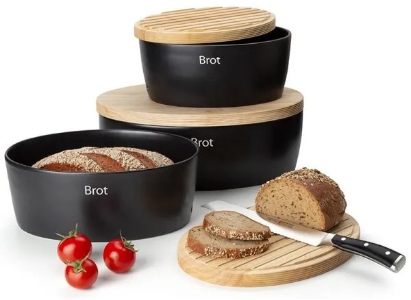 Continenta C3732 - Kenyértartó 13,5x36 cm fekete/bézs