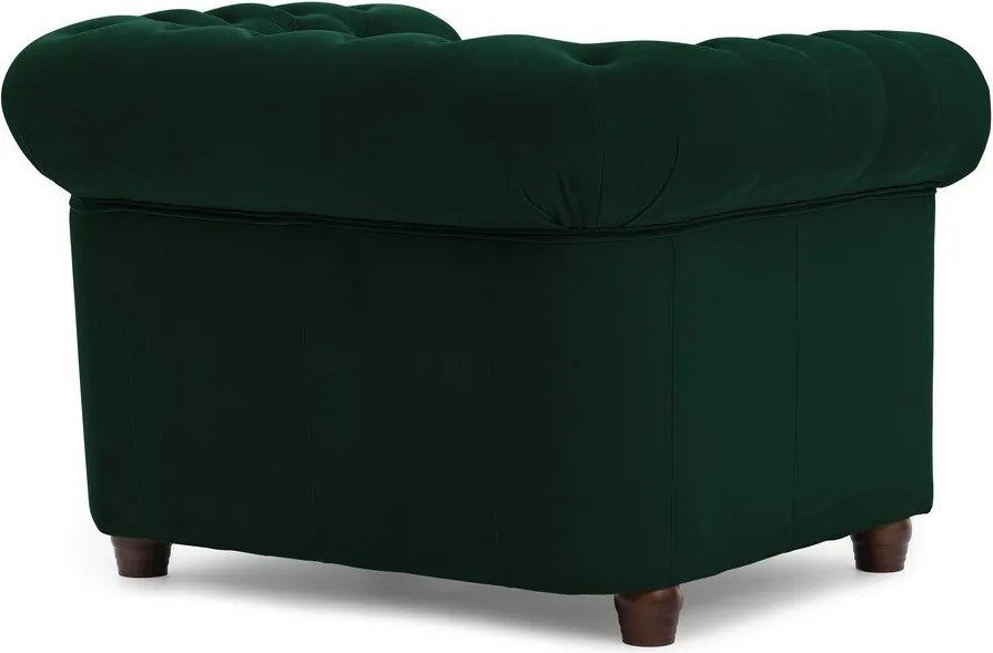Zöld bársony chesterfield fotel York Blik – Ropez