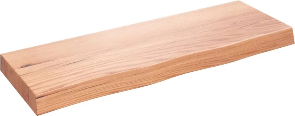 vidaXL világosbarna kezelt tömör tölgyfa fali polc 80x30x(2-6) cm