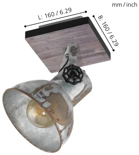 Eglo 49648 - Spotlámpa BARNSTAPLE 1xE27/40W/230V