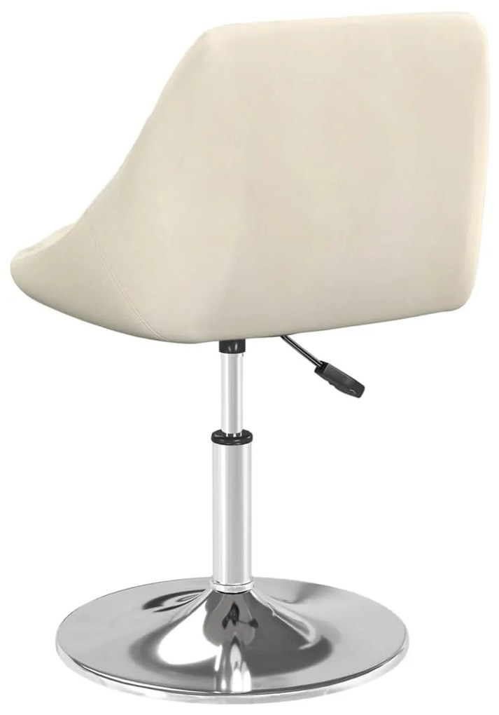 vidaXL 6 db krémszínű bársony dönthető étkezőszék