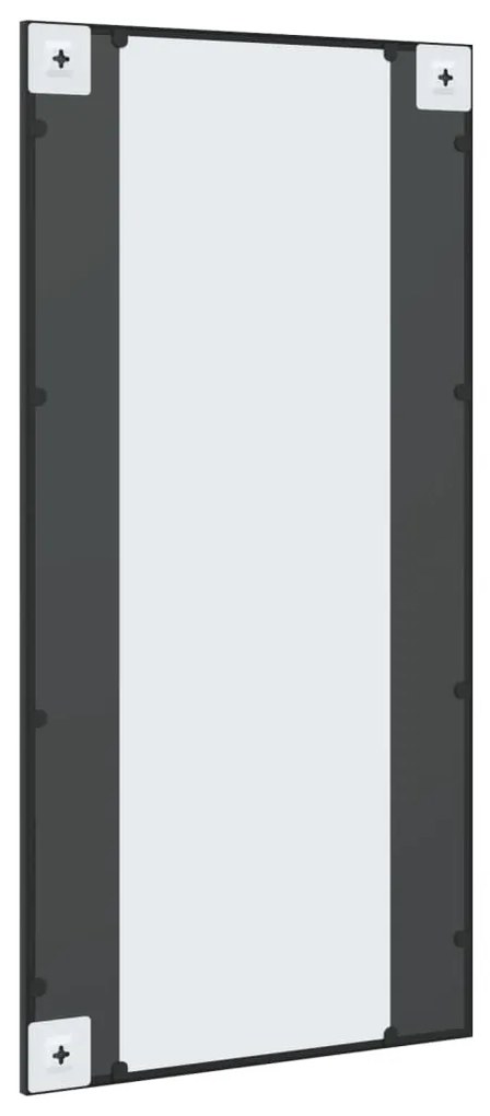 fekete téglalap alakú vas fali tükör 50 x 100 cm