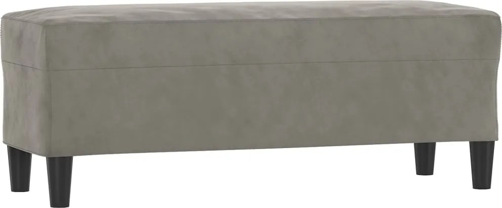 vidaXL világosszürke bársony pad 100 x 35 x 41 cm