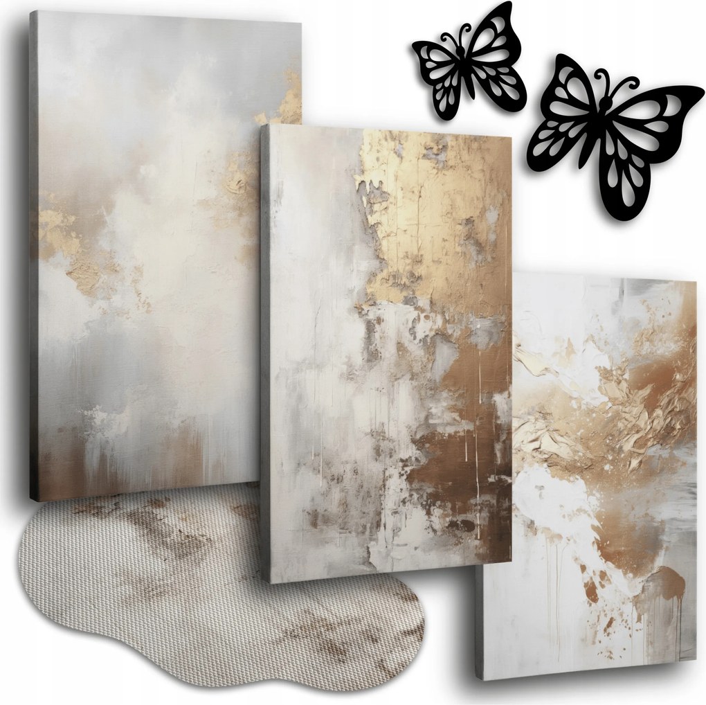 Vászonkép 120x50 cm Nappali Képek Márvány 3 Részes Absztrakt