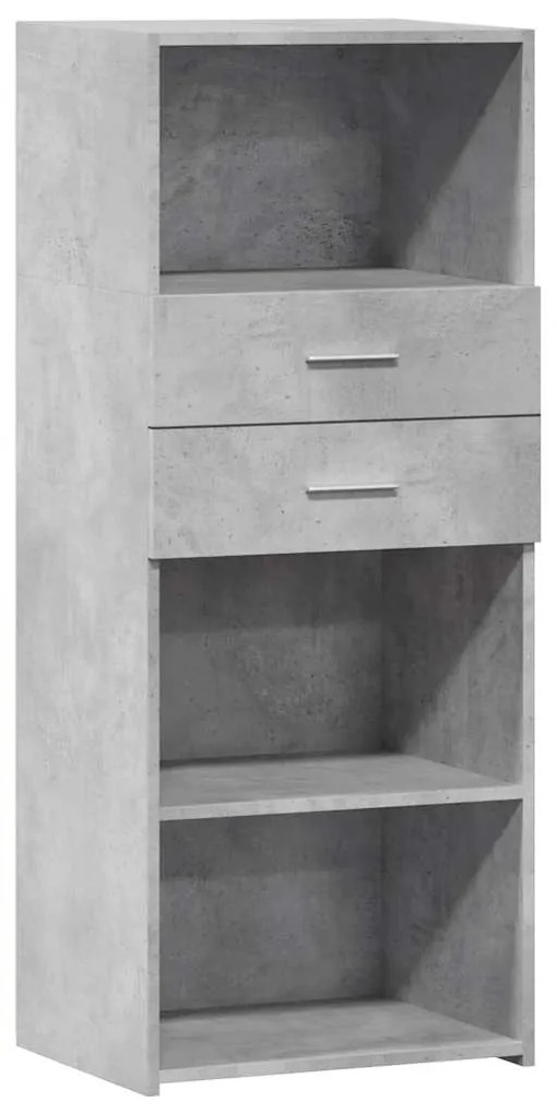 betonszürke szerelt fa magasszekrény 50 x 42,5 x 124 cm