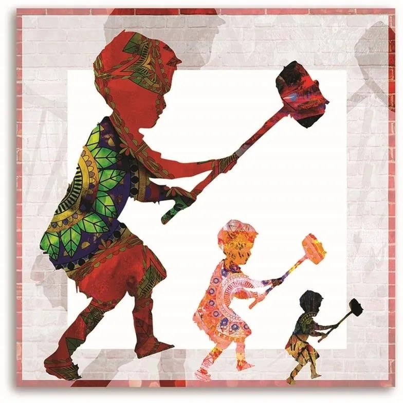 Gario Vászonkép Banksy fiú egy kalapáccsal Méret: 40 x 40 cm