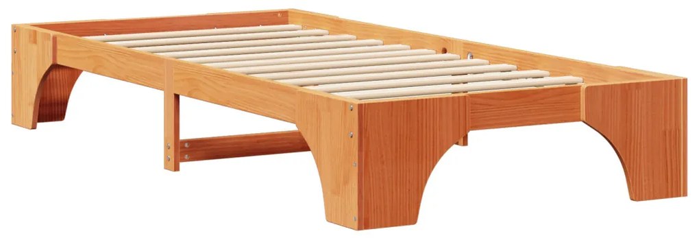 Ágykeret Viasz barna Tömör fa 90 x 200 cm Tartós Négyszögletes
