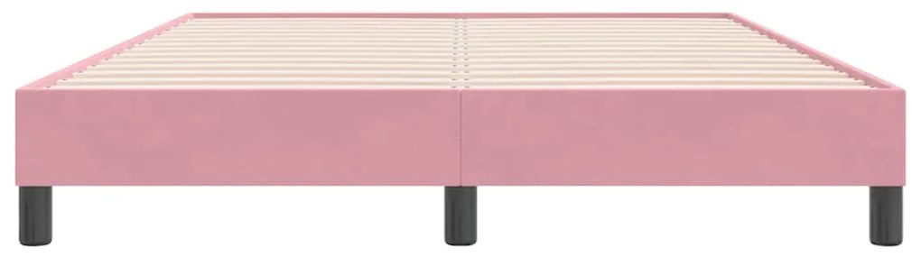 vidaXL ágykeret matrac nélkül rózsaszín 160x220 cm bársony