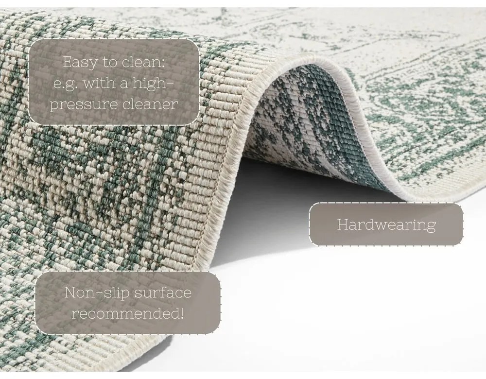 Borbon zöld-krémszínű kültéri szőnyeg, 200 x 290 cm - NORTHRUGS