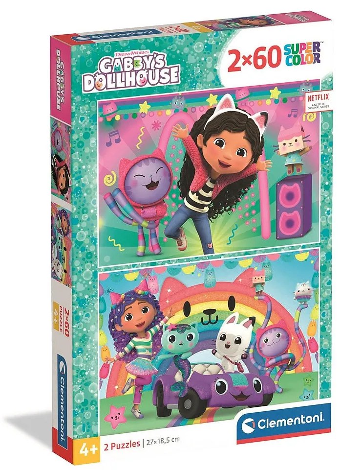 Gabi babaháza Glittery Day 2x60 db-os puzzle Clementoni