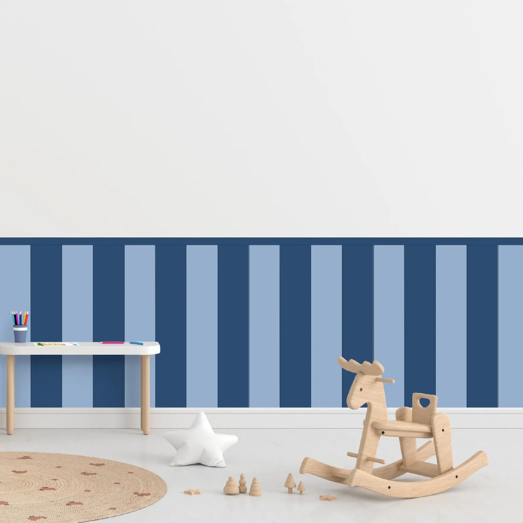 PIPPER. Textil öntapadó tapéta - Egy téglalap - Acélkék színű Méret: 80cm, Szín: Sápadt