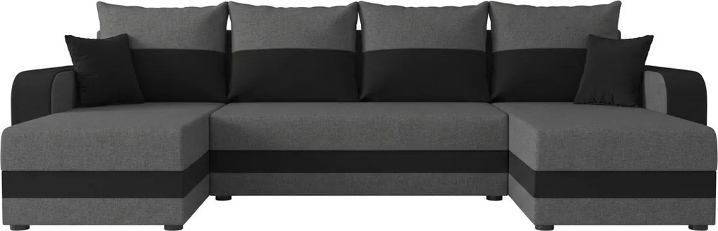 Ágyazható U alakú kanapé VALERIO 305x140 cm, sötétszürke/antracit színű