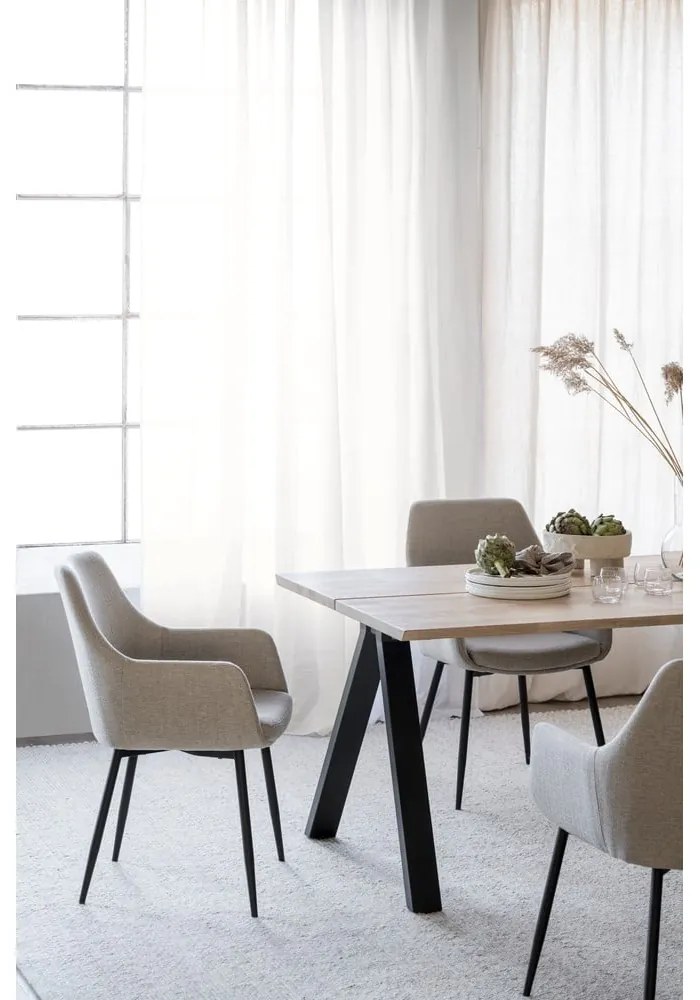 Bővíthető étkezőasztal tölgyfa asztallappal 220x100 cm Carradale - Rowico