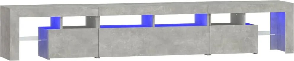 vidaXL betonszürke TV-szekrény LED lámpákkal 230x36,5x40 cm