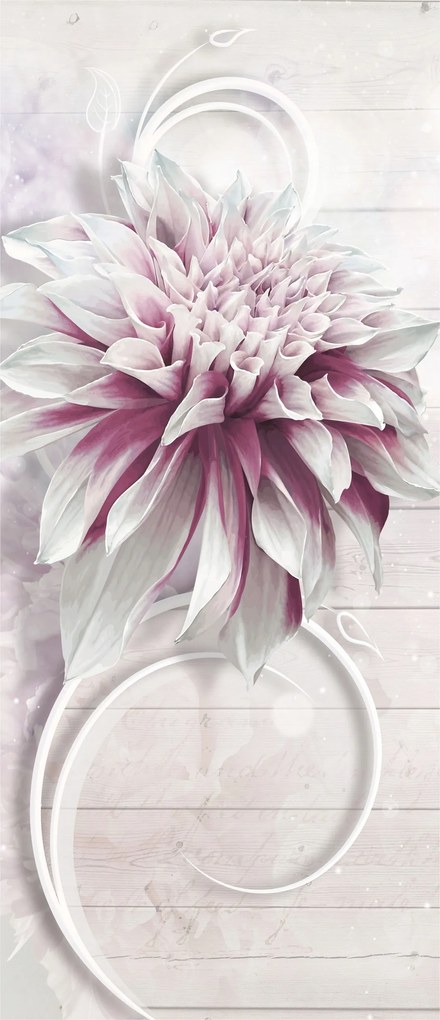 Fotótapéta Virágok 3D fehér-rózsaszín elegancia hálószoba nappali 91x211 +ragasztó