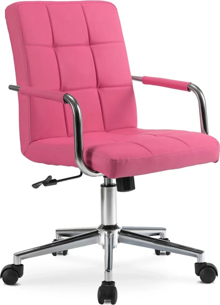 Fotel Obrotowy ASTRO Młodzieżowy Różowy Ekoskóra